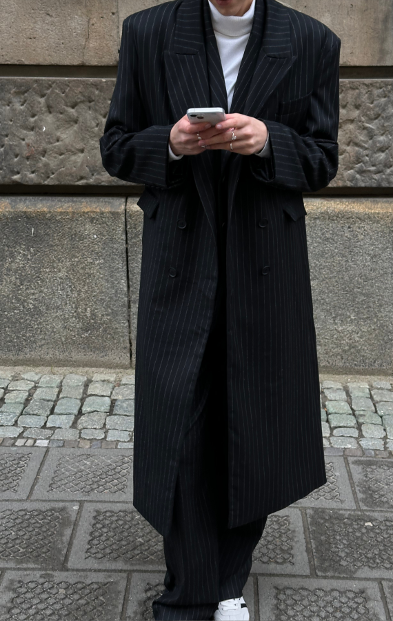 Płaszcz oversize w prążek