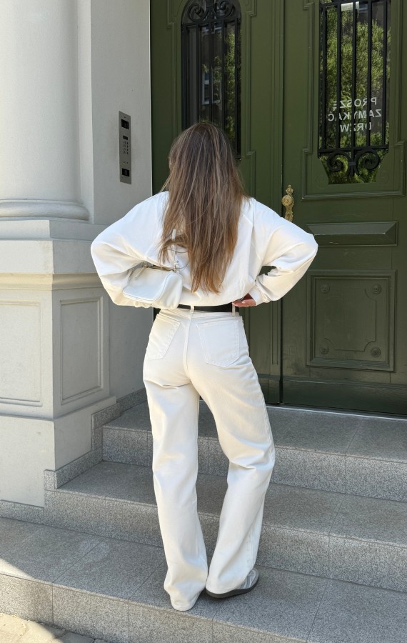 Jeansy o prostej nogawce ivory