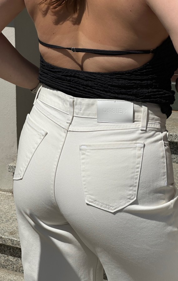 Jeansy o prostej nogawce ivory