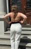 Jeansy o prostej nogawce ivory