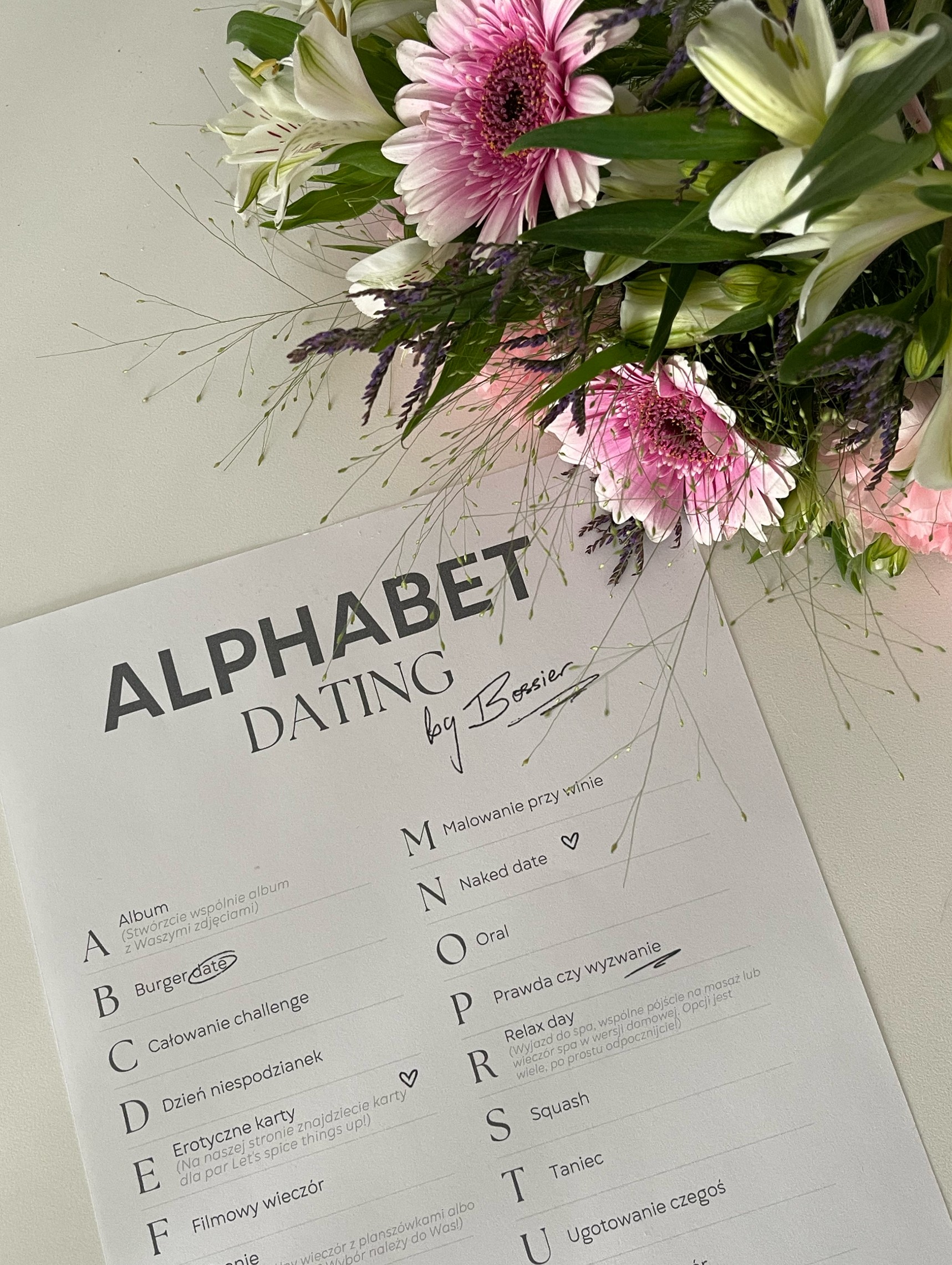 Alphabet dating, czyli pomysły na randki by Bossier