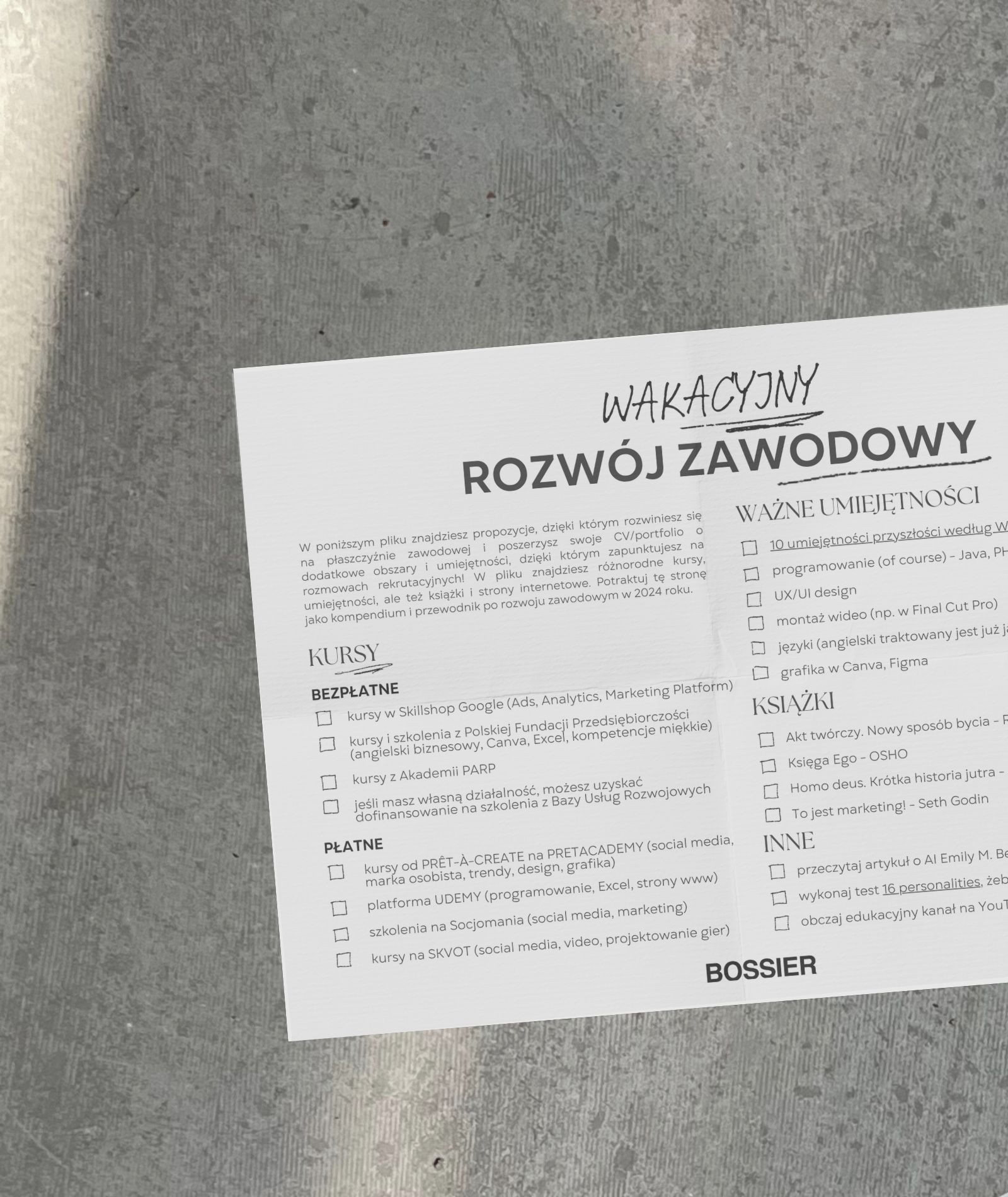 Twój rozwój zawodowy w wakacje - do pobrania