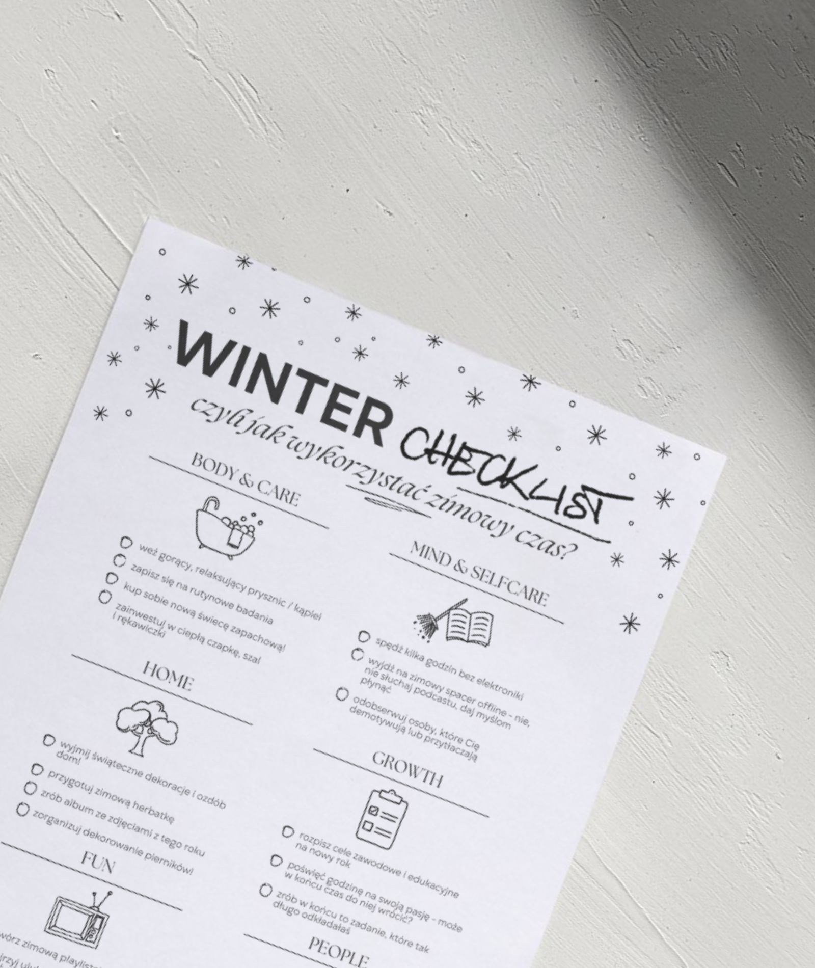Zimowa checklista by Bossier – do pobrania