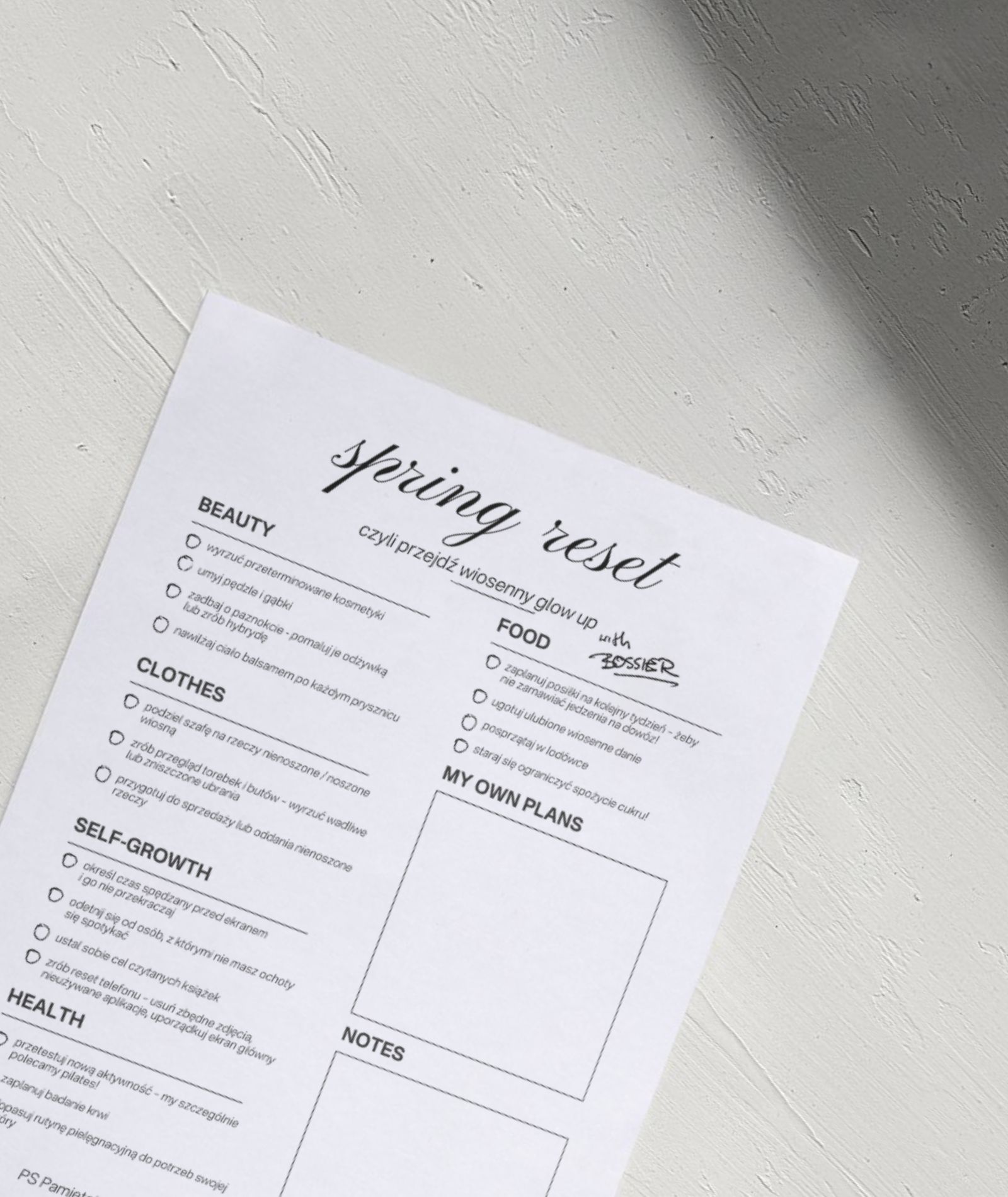 Spring reset – lista do pobrania